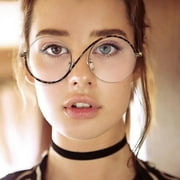 Anvazise All-match Anti-blue Light Glasses Protect Eyes Metal Portable Anti-slip Frame Eyeglasses for Daily Black